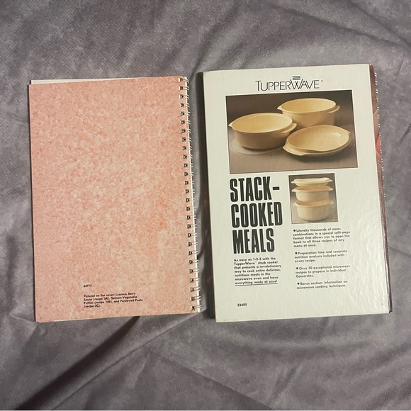 Tupperware Tupperwave 6 Pc Set + 2 Cookbooks Microwave Stack Cooker Cranberry - Picture 8 of 9